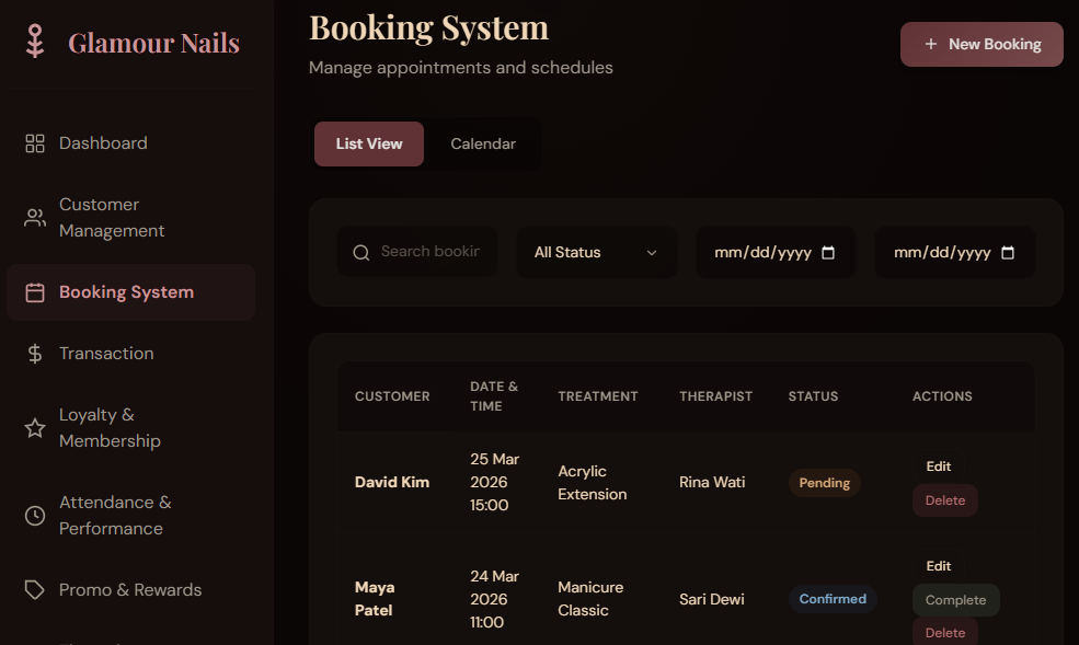 Nail Booking App